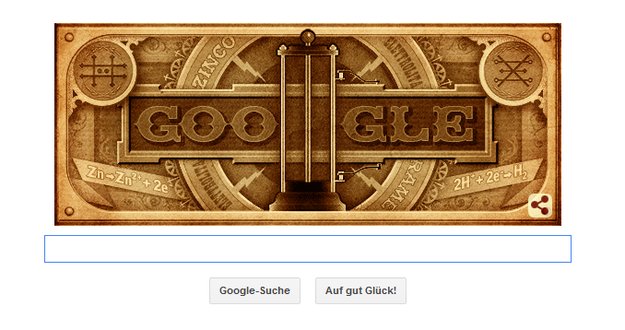 Alessandro Volta: Volle Power bei Google - Doodle zum 270. Geburtstag für den Erfinder der Batterie