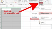 Excel: Ausgeblendete Spalten einblenden – so geht's