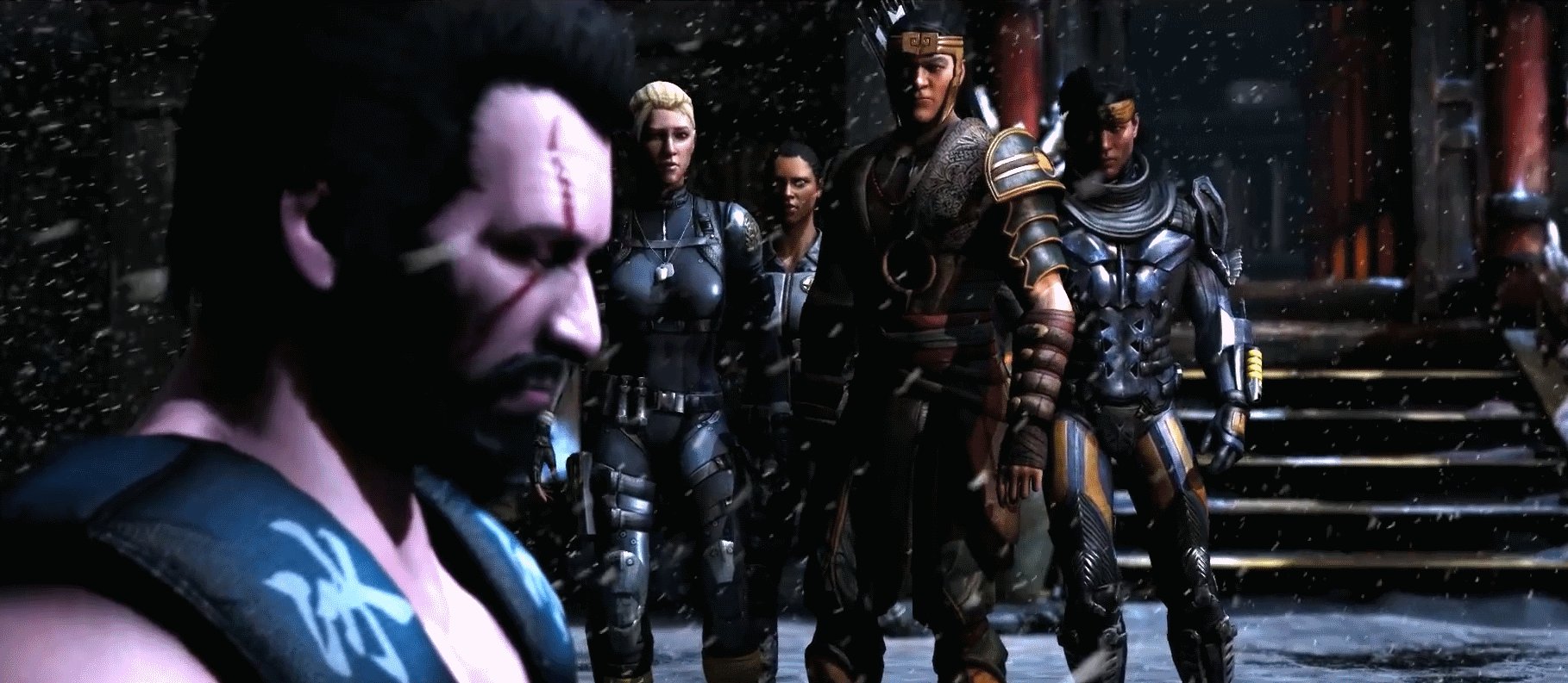 The Kombat Tether - Current Mortal Kombat X Roster. 29 Characters  (Including DLC) - Mock Select Screen: 1. Scorpion 2. Sub-Zero 3. Kotal Kahn  4. D'Vorah 5. Ferra/Torr 6. Cassie Cage 7.