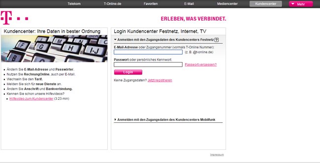 Telekom-Kunden können ihre persönlichen Daten online über das Kundencenter ändern.