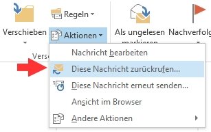 E-Mail zurückrufen Outlook