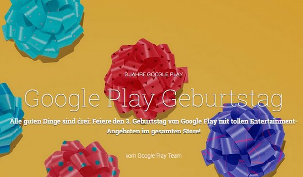 3 Jahre Google Play: Bis zu 90 Prozent auf Apps, Games und weitere Inhalte