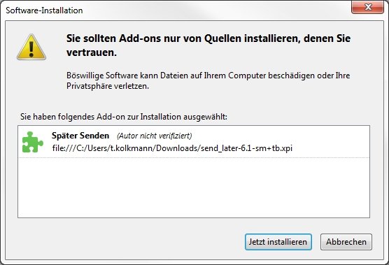 Mozilla Thunderbird Add-ons Installation