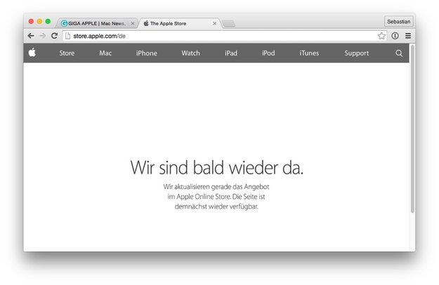 Apple Store ist offline / Update: Wieder online, mit Apple Watch
