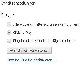 Chrome - Click-to-play aktivieren
