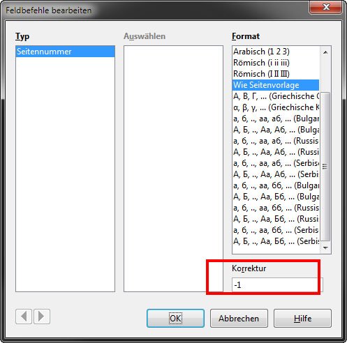 LibreOffice: Hier könnt ihr die Seitenzahl etwa erst ab der zweiten Seite zählen lassen.