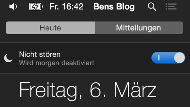 Kurztipp: Nicht stören in OS X mit nur einem Klick einschalten