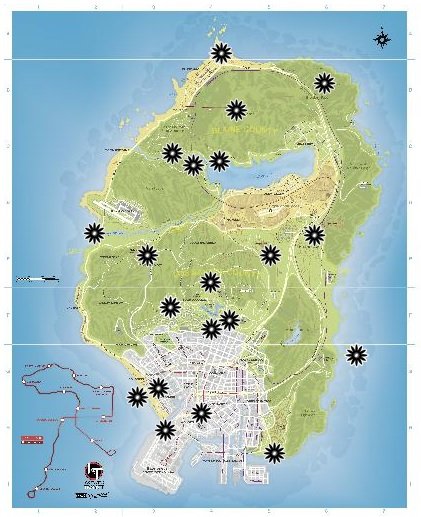 GTA 5 Peyote Pflanzen Karte