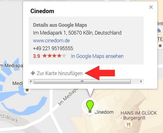 Google Maps Karte erstellen Zur Karte hinzufügen