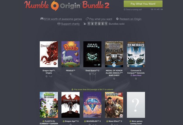 Humble Origin Bundle 2: Dragon Age, Mass Effect & mehr im Angebot *Update*