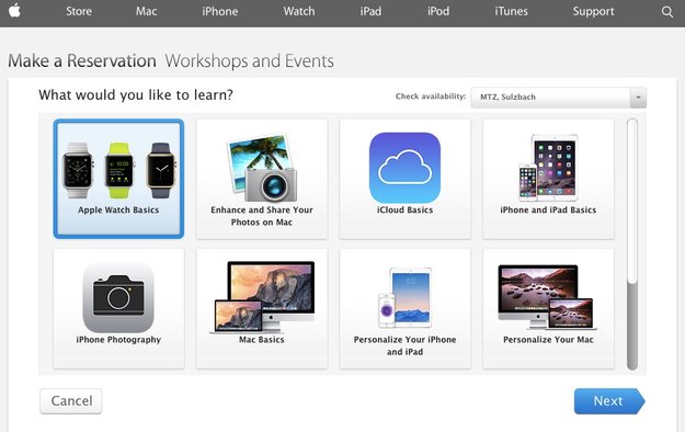 Apple Watch: Einführungs-Workshops im Apple Store