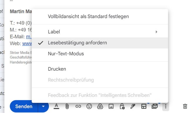 Gmail Lesebestätigung