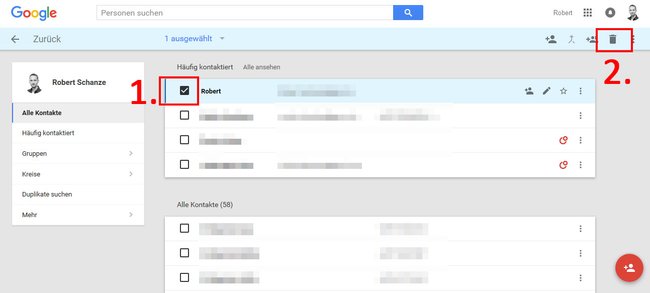 So löscht ihr Google-Kontakte im Browser.