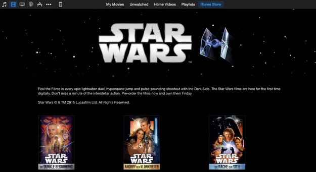 iTunes Store: Alle sechs Star-Wars-Filme ab Freitag erhältlich