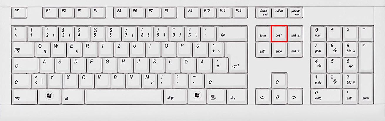 beundre køleskab skud Home-Key“ – Wo finde ich ihn auf der Tastatur?