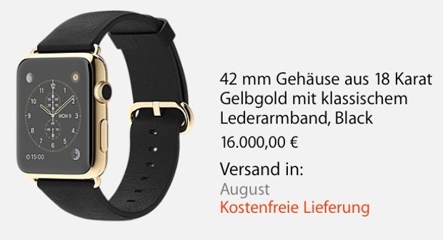 Apple Watch und MacBook: Lieferzeiten von mehreren Wochen und Monaten vom Start weg