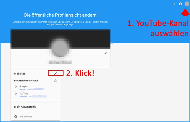 Hier könnt ihr die individuelle YouTube-URL löschen.