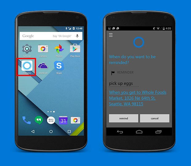 Cortana startet auf Android-Smartphones als App.