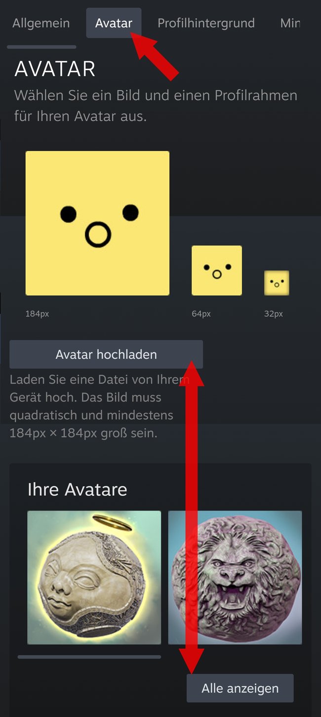 Steam-Avatar anpassen App