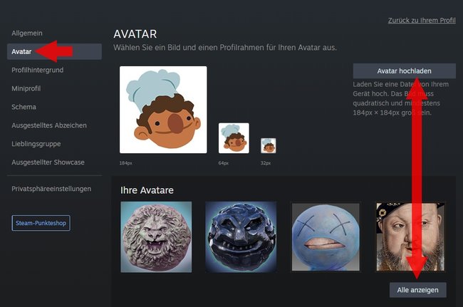 Steam-Avatar anpassen PC 02