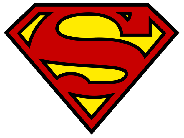 Superman-Zeichen als Icon, Schrifttyp und zum Selbstzeichnen