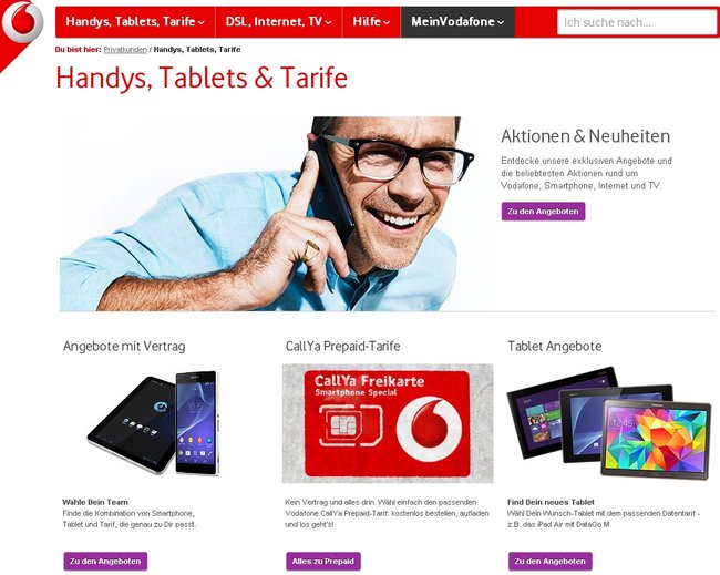 Vodafone-Partnerkarte - Tarife