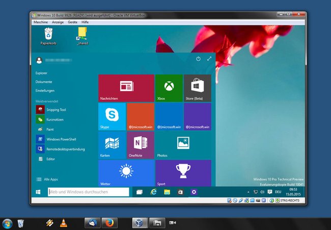 Windows 10 in virtualbox installieren unter windows
