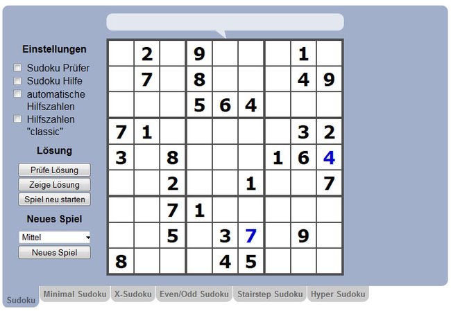 Sudoku Space spielt ihr im Webbrowser in verschiedenen Varianten.