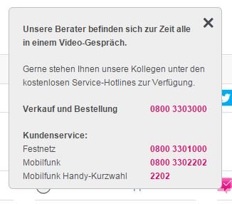 Der Videochat der Telekom ist gerne mal ausgelastet.