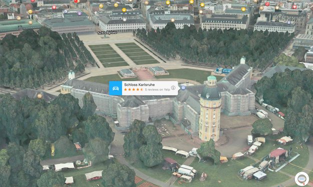 Apple Maps: 3D-Karten jetzt auch in Karlsruhe und Kiel