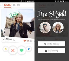 In der Dating-App werden Nutzern nacheinander Profil-Bilder.