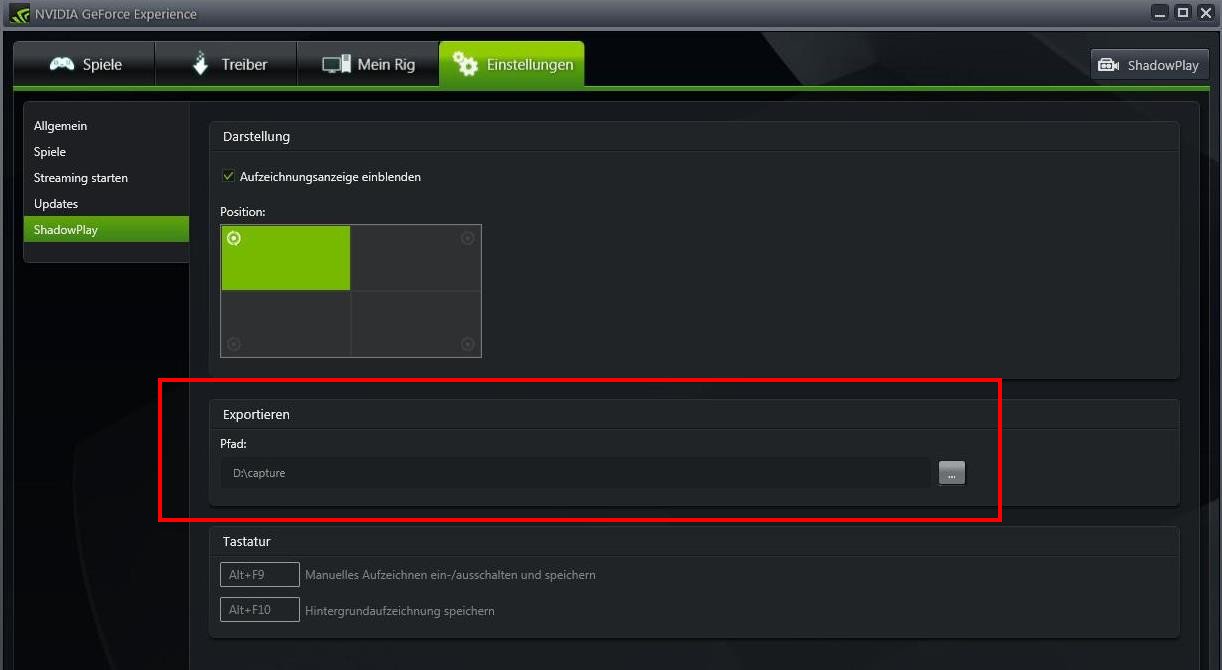 how to record gameplay with nvidia shadowplay