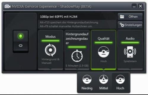 Nvidia Shadowplay Options