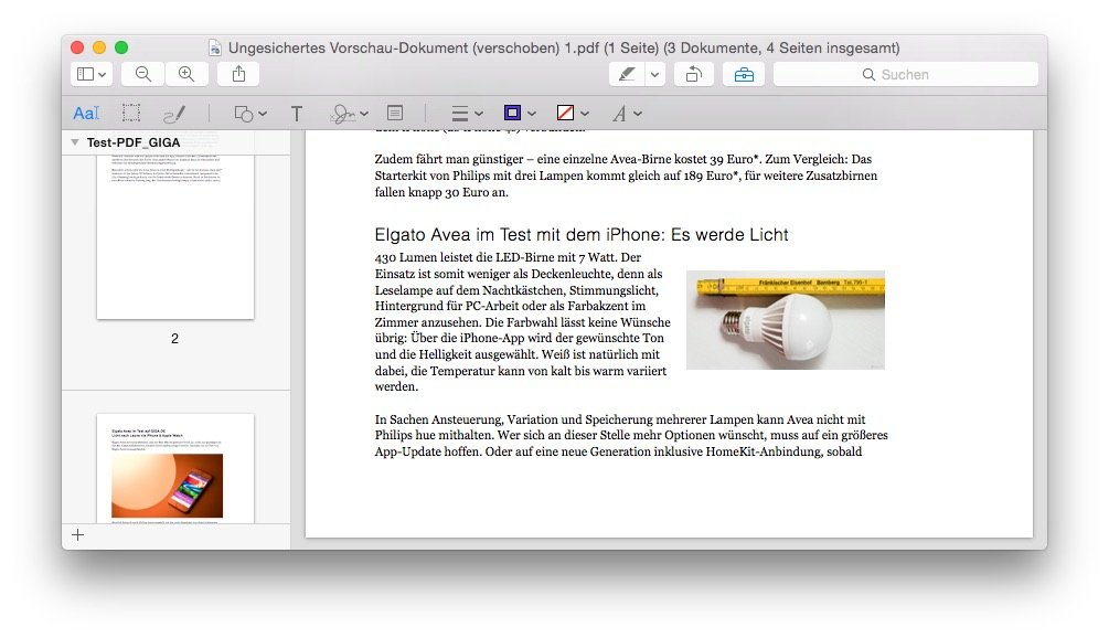 PDF-Dateien am Mac: Seiten einfügen, ändern, Dokument ...