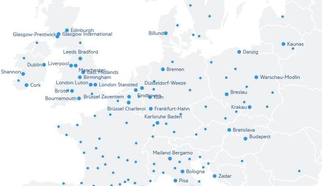 Ryanair Route Map