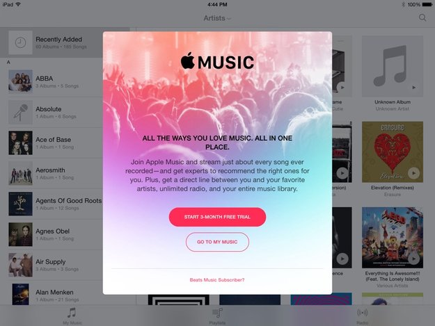 Apple Music: iOS-8.4-Beta-Tester erhalten bereits Hinweise