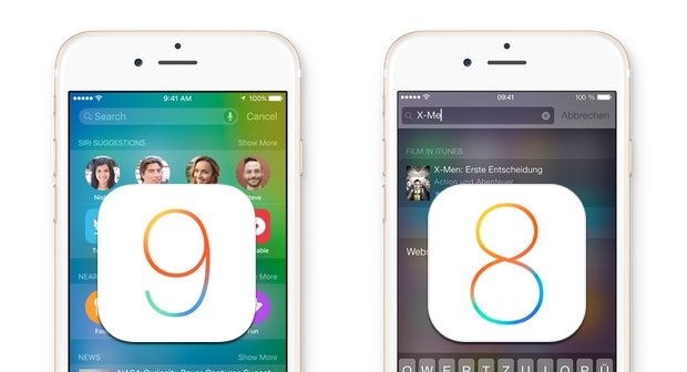 iOS 9 vs. iOS 8: Gegenüberstellung der Systeme für iPhone und iPad in Bildern