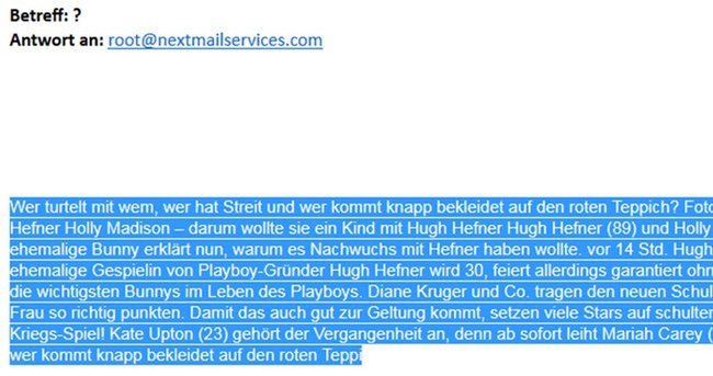 leere mail mit fragezeichen gmx web.de