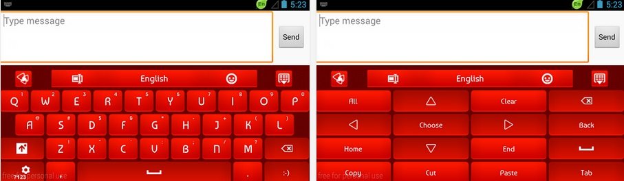 dann bekommst du eine rote tastatur