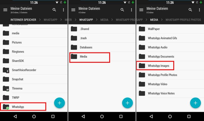 Hier speichert WhatsApp eure Bilder. Bild: GIGA