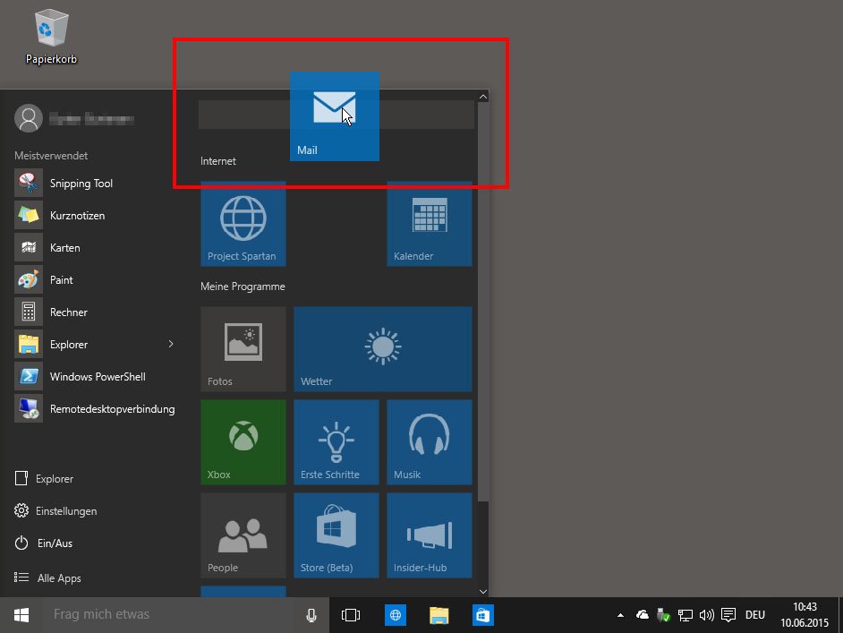 Startmenü: Ihr könnt die Kacheln in Windows 10 in Untergruppen einordnen.