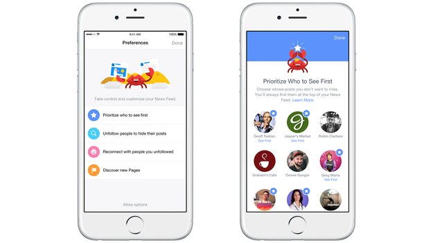 Facebook-Update für iOS erlaubt bessere Kontrolle des News Feed