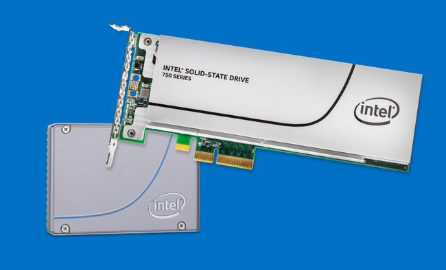 SSD als Steckkarte: Die Intel-Grafikkarte SSD 750 Series nutzt bereits das schnellere NVME-Protokoll.