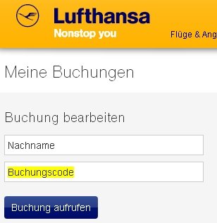 Lufthansa-Buchungscode-herausfinden