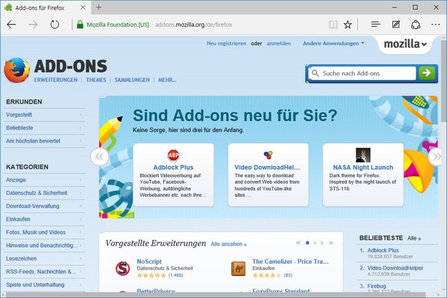 Microsoft Edge soll auch Firefox-Addons nutzen können.