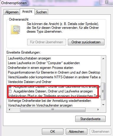 Windows Vista Versteckte Dateien Suchen