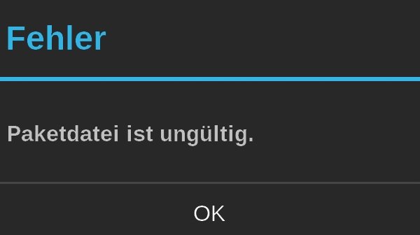 Paketdatei ist ungueltig Titelbild
