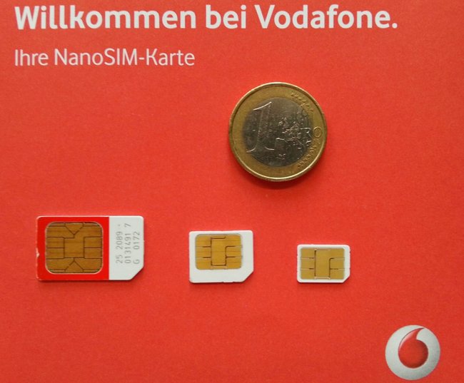 Vodafone-Nano-SIM - Größe