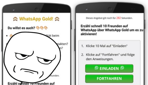 WhatsApp-Gold-Kettenbrief: Vorsicht vor bösartiger Abzocke