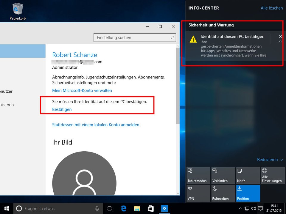 Windows 10 Identität bestätigen Wozu ist das gut? So geht's